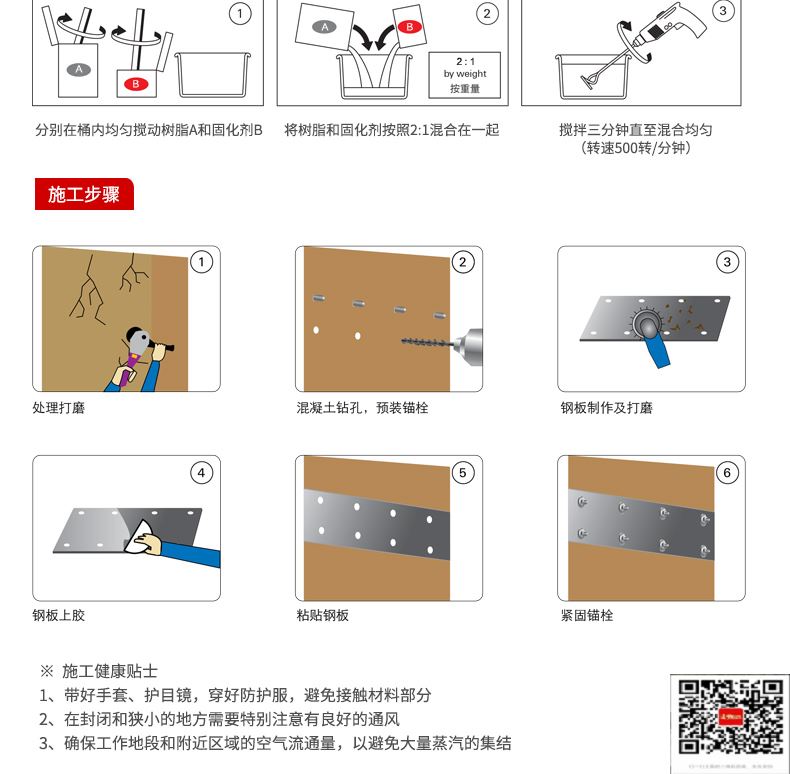 包钢鄢陵粘钢加固施工过程